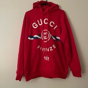 Authentic Gucci men's red hoodie